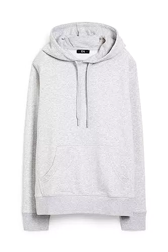 C&A Donna Felpa con Cappuccio Grigio Chiaro Melange