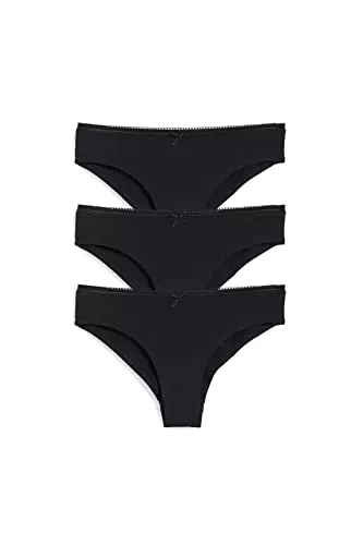 C&A Donna Slip Stile Brasiliano Confezione Multipla: 3 Pezzi al Prezzo di 1 Nero