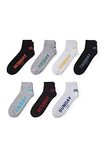 C&A Uomo Calzini alle caviglie Confezione multipla: 7 paia al prezzo di 1 nero 43-46