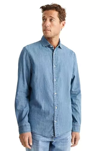C&A Uomo Camicia Jeans Azzurro