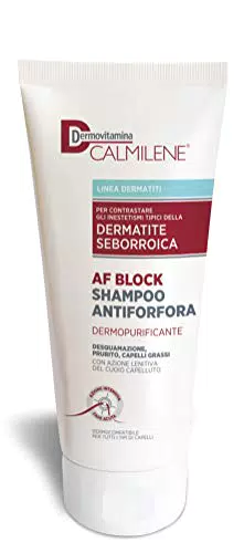 Calmilene AF Block - Shampoo Antiforfora - Shampoo capelli grassi - Shampoo per contrastare gli inestetismi tipici della dermatite seborroica - Per tutti i tipi di capelli - 200 ml - Dermovitamina