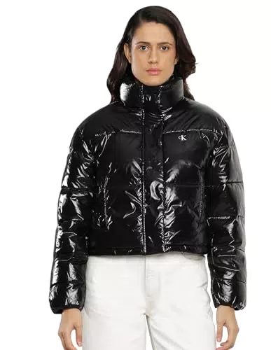 Calvin Klein Jeans Giacca Donna Cropped Shiny Puffer Giacca Invernale