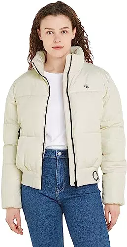 Calvin Klein Jeans piumino corto da donna, avorio