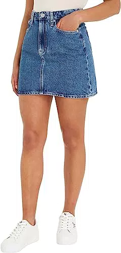 Calvin Klein Jeans Gonna in Jeans A-Line Corta, Blu