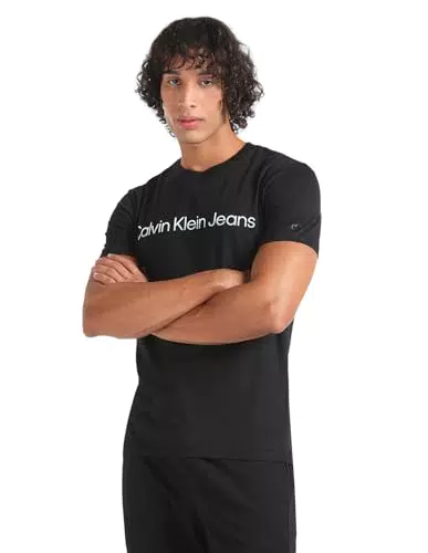 Calvin Klein Jeans Maglietta con Logo, nero