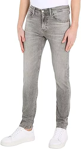 Calvin Klein Jeans Magro Pantaloni, Denim Grey, Uomo