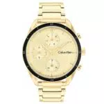 Calvin Klein Orologio Analogico Multifunzione al Quarzo da Donna con Cinturino in Acciaio Inossidabile Dorato - 25200173