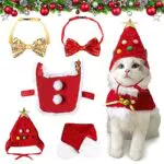 Cane di Babbo Natale Vestiti, Taumie 5 Pcs Animali Domestici Natale Vestiti