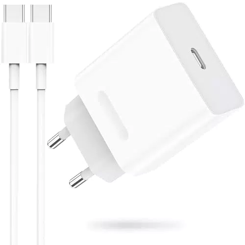 Caricatore USB C for iPhone 15, 25W Caricabatterie Rapido for iPhone 15 Pro/Pro Max/Plus/iPad Pro/Samsung Galaxy S23/S22/S21 Fast Charger Presa e 2M Cavo Alimentatore Adattatore Spina Andalus