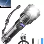 Chasinglee torcia led potente professionale 20000 High Lumen Super BrightTorcia ricaricabile con batteria e cavo USB