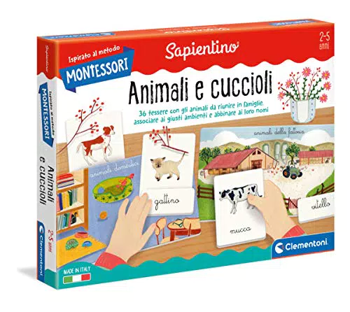 Clementoni - 16271 - Montessori - Gli Animali e i loro cuccioli - Made in Italy