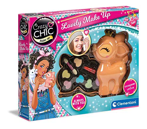 Clementoni- Crazy Chic-Lovely Cerbiatto, Trousse, Cofanetto con Trucchi