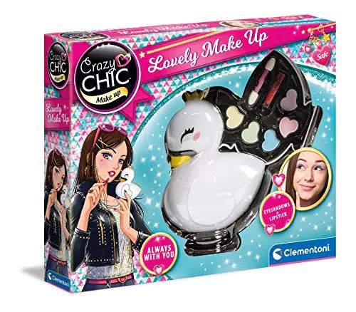 Clementoni- Crazy Chic-Lovely Cigno, Trousse, Cofanetto con Trucchi