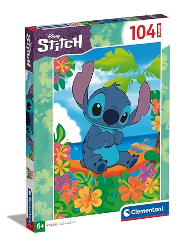 Clementoni- Disney Stitch Supercolor Stitch-104 Pezzi Bambini 6 Anni