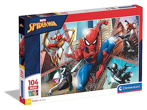 Clementoni Spider-Man Supercolor Puzzle Man-104 pezzi Maxi