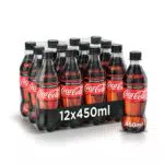 Coca-Cola Zero Zuccheri 12 Bottiglie da 450 ml, Tutto il Gusto della Formula Coca-Cola Senza Calorie