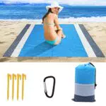 Coperta da Spiaggia, 200 x 210 cm Coperte da Picnic Impermeabile con 4 Picchetti Fixed