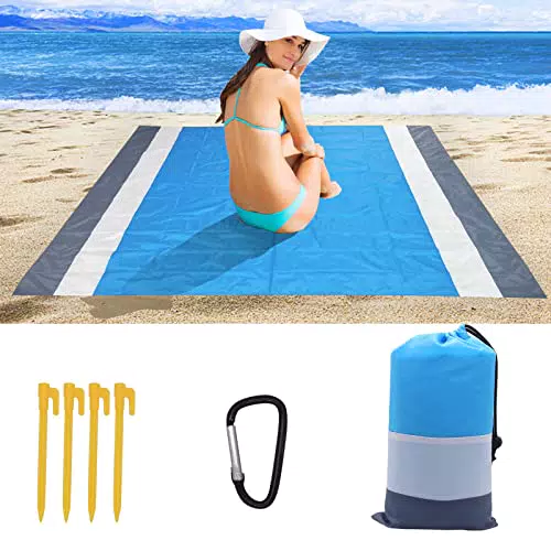 Coperta da Spiaggia, 200 x 210 cm Coperte da Picnic Impermeabile con 4 Picchetti Fixed