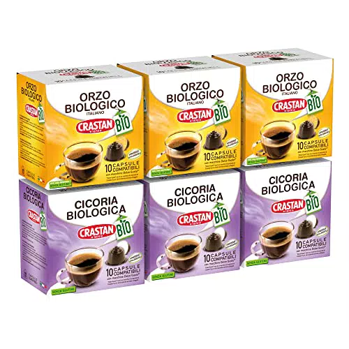 CRASTAN 1870, Mix 60 Capsule Mix Dolce Gusto, 30 Capsule di Orzo Biologico