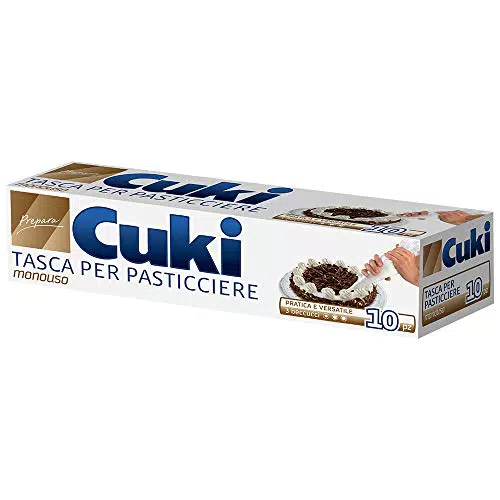 Cuki Tasca per Pasticciere, Confezione da 10 Tasche + 3 Beccucci