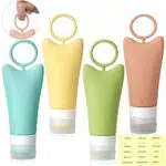 DATEFUN Bottiglie da Viaggio in Silicone, 4 Pezzi Contenitori da Viaggio 89ml