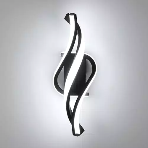 DELIPOP Applique da Parete Interno, 24W 2700LM Lampada da Parete LED Moderno Nero
