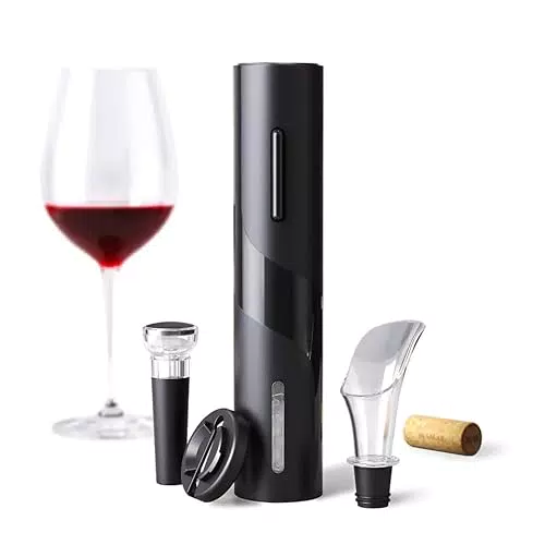 dept Cavatappi Elettrico per vino, Apribottiglie automatico professionale 3 in 1 con versatore antigoccia