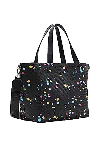 Desigual, BOLS_SPLATTER23 PRAVIA RE Donna, Nero, Einheitsgröße