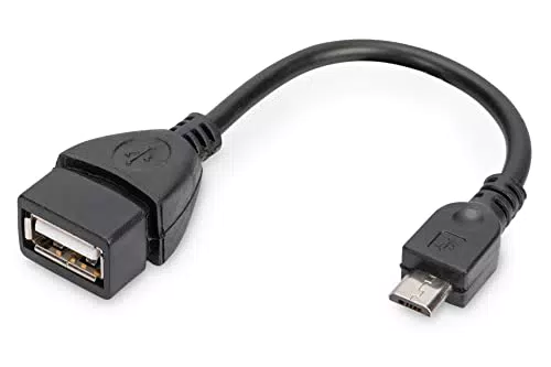 DIGITUS Cavo adattatore USB 2.0-0, 2 m - Da USB Micro B a USB A - 480 Mbit/s - Adattatore USB - Nero