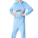 Disney Pigiama Intero Pile Bambina - Pigiama Stitch Angel Minnie Malefica 2-15 Anni - Gadget Stitch Idea Regalo Bambine