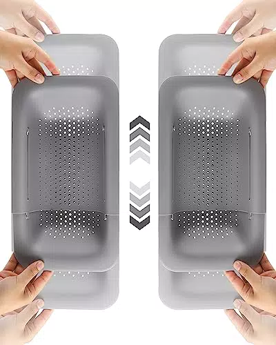 Dreamhigh 2 Pezzi Colino Regolabile Lavandino, Scolapasta da Lavello Senza BPA