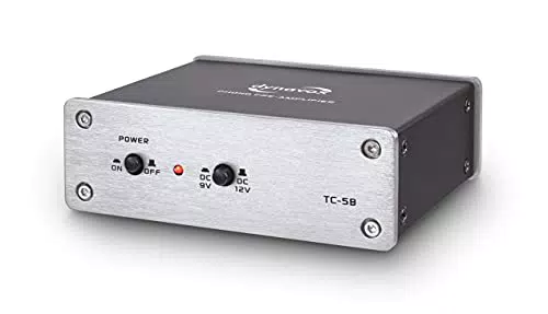 Dynavox TC-5B - Preamplificatore phono compatto alloggiamento in metallo per giradischi con sistema di scansione MM