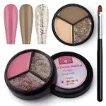 EBANKU Set Smalti Gel per Unghie, Kit 3 in 1 Gel Unghie Colori Crema Solido con Pennelli per Unghie