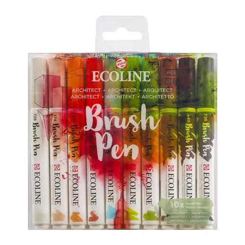 Ecoline Set mit 10 Brush Pens - Architekt