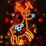 Eufrozy luca al neon cervo dimmerabile LED con interruttore USB, arancione
