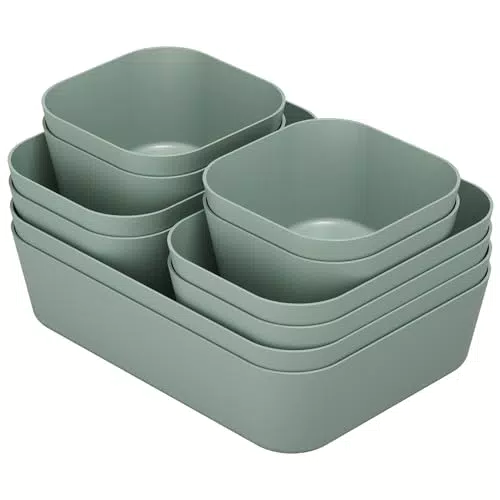 Fiambrera Organizer Cassetti Plastica, 10 Pezzi, Scatole Plastica Organizer