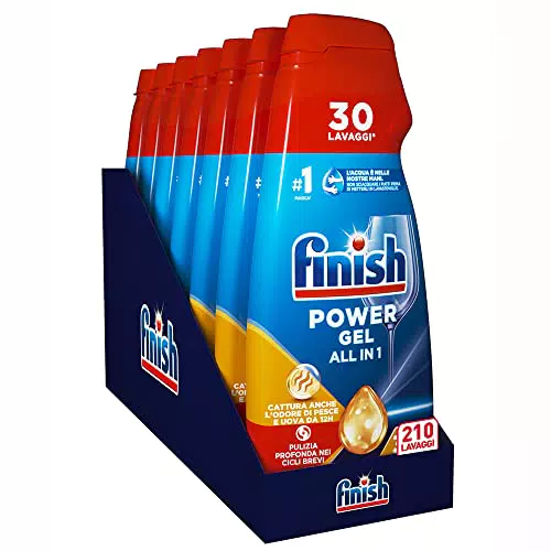 Finish Powergel Detersivo Lavastoviglie Anti Odore, Gel Lavastoviglie