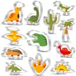 Formine Biscotti Dinosauro 12 Pezzi, Fiambrera Stampi Biscotti in Acciaio Inox