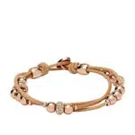 Fossil Bracciale Da Donna, Bracciale In Vera Pelle Marrone Da 19 Cm