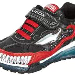 Geox J Bayonyc Boy C, Sneakers Bambini e ragazzi, Nero/Rosso