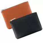 Giantree Piccolo portafoglio da donna in pelle PU con cerniera, 2 pezzi, nero/arancione