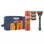 Kit Regalo Gillette Fusion 5: rasoio con 4 lamette di ricambio e schiuma da barba