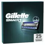 Gillette Mach3 LAMETTE DA BARBA, 25 RICAMBI, Microaletta Protettiva