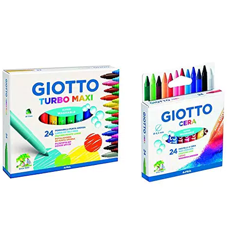 Giotto 455000 Pennarelli Turbo Maxi Punta Larga, 5 Mm