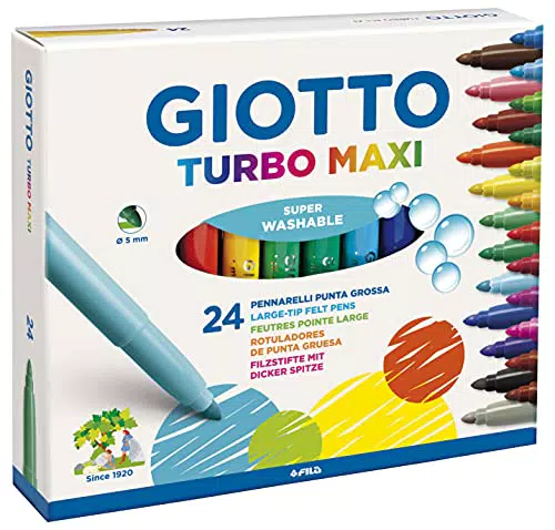 GIOTTO Turbo Maxi - Astuccio Da 24 Pennarelli A Punta Larga