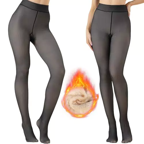Glovios Collant foderati in pile da  donna, nero