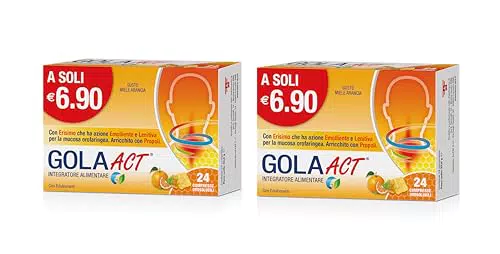 Gola Act Miele e Arancia, Integratore alimentare con Erisimo e Vitamina C