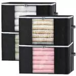 GoMaihe 4 PCS Scatole per Armadio Salvaspazio, Scatole per Vestiti Porta Abiti Grande capacità Contenitori con Manico