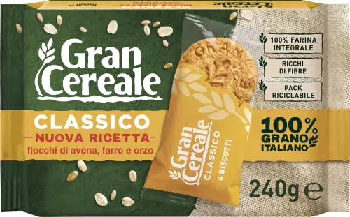 Gran Cereale Classico, Biscotti Integrali con Fiocchi di Avena