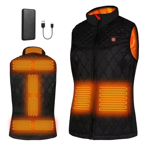 GuKKK Gilet Riscaldato con 10000mAh Batteria, Gilet USB Riscaldato Uomo Donna